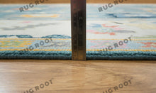 Load image into Gallery viewer, Azure Bloom | Handwoven Turkish Oushak Rug with Teal Blue &amp; Cream Accents | Floral
