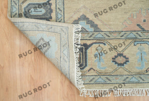 Desert Sandscape | Handwoven Oushak Rug with Faded Elegance | Sand Beige