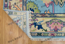 Load image into Gallery viewer, Lilac Tapestry | Hand KNotted Oushak Rug with Cream &amp; Blue Accents
