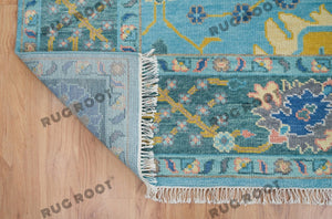 Whispering Pines | Handwoven Blue Oushak Rug | Country Style