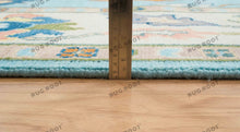 Load image into Gallery viewer, Sky Symphony | Handmade Oushak rug with Intense Orange accents and a Relaxing Blue color
