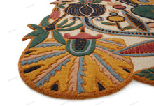 Load image into Gallery viewer, Hand Tufted Botanical Design Rug - Irregular Shape (New Zealand Wool) - Multicolor
