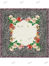 Load image into Gallery viewer, Hand-Tufted Floral Border Rug with Leopard Design 8x10 - (Black, White, and Pink)

