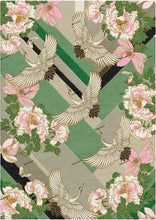 Load image into Gallery viewer, Hand-Tufted Designer Crane and Floral Rug with Viscose Accents 9&#39; x 12&#39; (Green and Pink)
