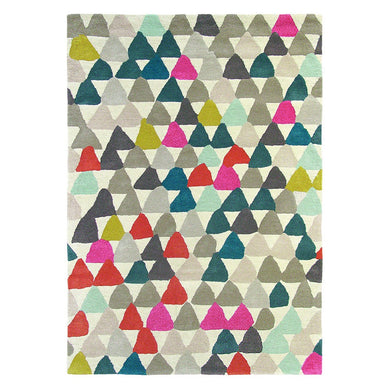 Multicolor geometric hand-tufted rug from RUG ROOT, featuring vibrant colors and made from 100% New Zealand wool