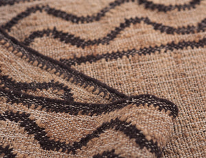 Handwoven Jute Rug with Brown Zigzag Border – Flatweave