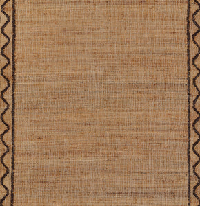 Handwoven Jute Rug with Brown Zigzag Border – Flatweave