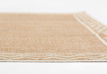 Load image into Gallery viewer, Handwoven Jute Rug with Ivory Zigzag Border – Flatweave
