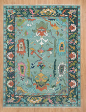 Load image into Gallery viewer, Teal Color Oushak Rugs | rug root carpets
