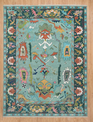 Teal Color Oushak Rugs | rug root carpets