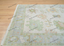 Load image into Gallery viewer, Morning Mist Beige 9x12 Rug, Gray Oushak, Multicolor, Turkish Oushak, Large Wool Rug
