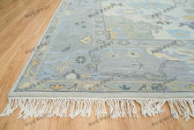 Load image into Gallery viewer, Handcrafted Floor carpet | Fading Silvery Grey Oushak Rug | Turkish Rug For Living Area
