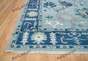 Skylight Serenity | Handwoven Oushak Rug in Tranquil Blue