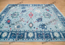 Load image into Gallery viewer, Skylight Serenity | Handwoven Oushak Rug in Tranquil Blue

