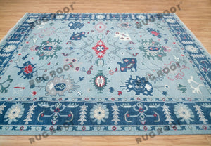 Skylight Serenity | Handwoven Oushak Rug in Tranquil Blue