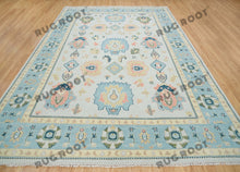 Load image into Gallery viewer, Modern Masterpieces | Modern Area Rugs | Oushak Rugs | Gray &amp; Blue
