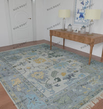 Load image into Gallery viewer, Handcrafted Floor carpet | Fading Silvery Grey Oushak Rug | Turkish Rug For Living Area
