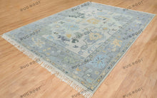 Load image into Gallery viewer, Handcrafted Floor carpet | Fading Silvery Grey Oushak Rug | Turkish Rug For Living Area
