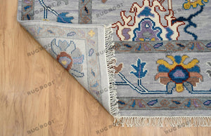 Global Tapestry | Handwoven Oushak Rugs in Modern & Vintage Styles | Grey, Blue, Purple, Gold