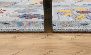 Global Tapestry | Handwoven Oushak Rugs in Modern & Vintage Styles | Grey, Blue, Purple, Gold