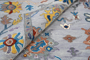 Global Tapestry | Handwoven Oushak Rugs in Modern & Vintage Styles | Grey, Blue, Purple, Gold