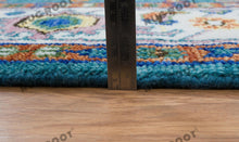 Load image into Gallery viewer, Hand Knotted Harmony | Soft Teal &amp; Ivory Turkish Wool Rug
