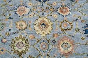 Modern Turkish Rug in Gray and Rust - Hand-Knotted Wool Carpet