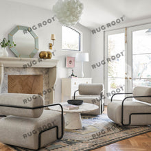 Load image into Gallery viewer, Modern Minimalism | Hand-Knotted Turkish Rug in Earthy Beige and Cream

