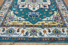 Load image into Gallery viewer, Hand Knotted Harmony | Soft Teal &amp; Ivory Turkish Wool Rug
