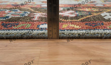 Load image into Gallery viewer, Handcrafted Harmony | Turkish Rug in Silver, Rust, and Blue | A Modern Masterpiece
