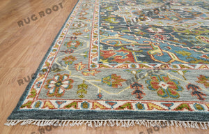 Moroccan Inspired Turkish Rug | Hand-Knotted Wool Rug with Vibrant Colors and Geometric Patterns