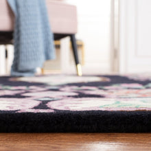 Load image into Gallery viewer, Vintage Hand Tufted Black Floral Medallion Rug - Classic Design
