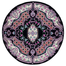 Load image into Gallery viewer, Vintage Hand Tufted Black Floral Medallion Rug - Classic Design
