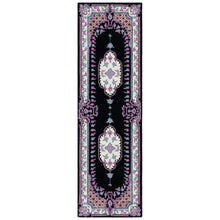 Load image into Gallery viewer, Vintage Hand Tufted Black Floral Medallion Rug - Classic Design
