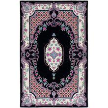 Load image into Gallery viewer, Vintage Hand Tufted Black Floral Medallion Rug - Classic Design
