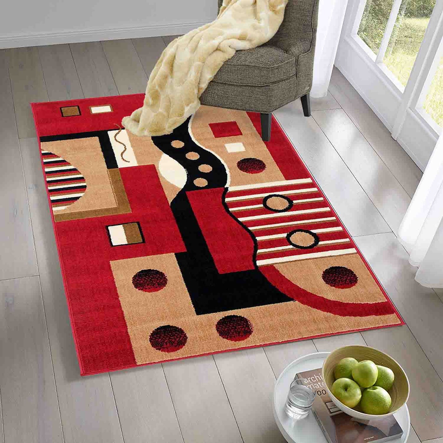 RUG ROOT Geometrical Carpets Gold|Red