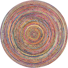 Load image into Gallery viewer, RUG ROOT Braided Cotton/Jute Area Rug And Carpets Round, Multi
