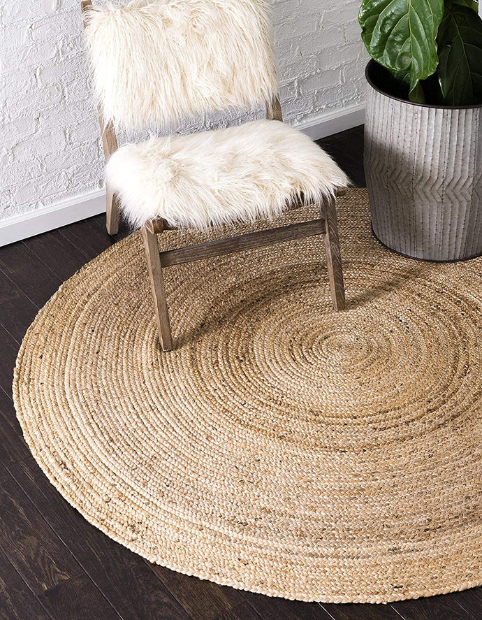Stain Resistant Multi-Color Braided Round Rug